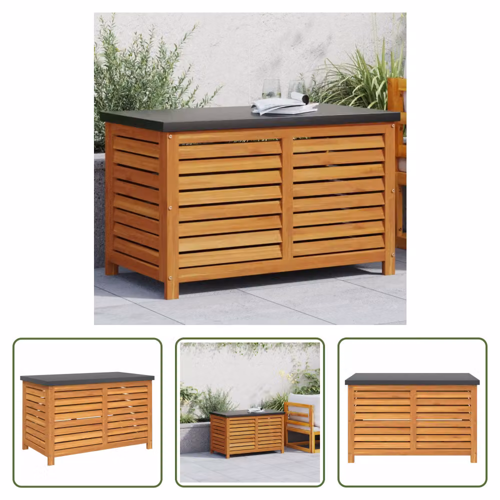 The Living Store Gartenbox 90x48x55 cm Massivholz Akazie