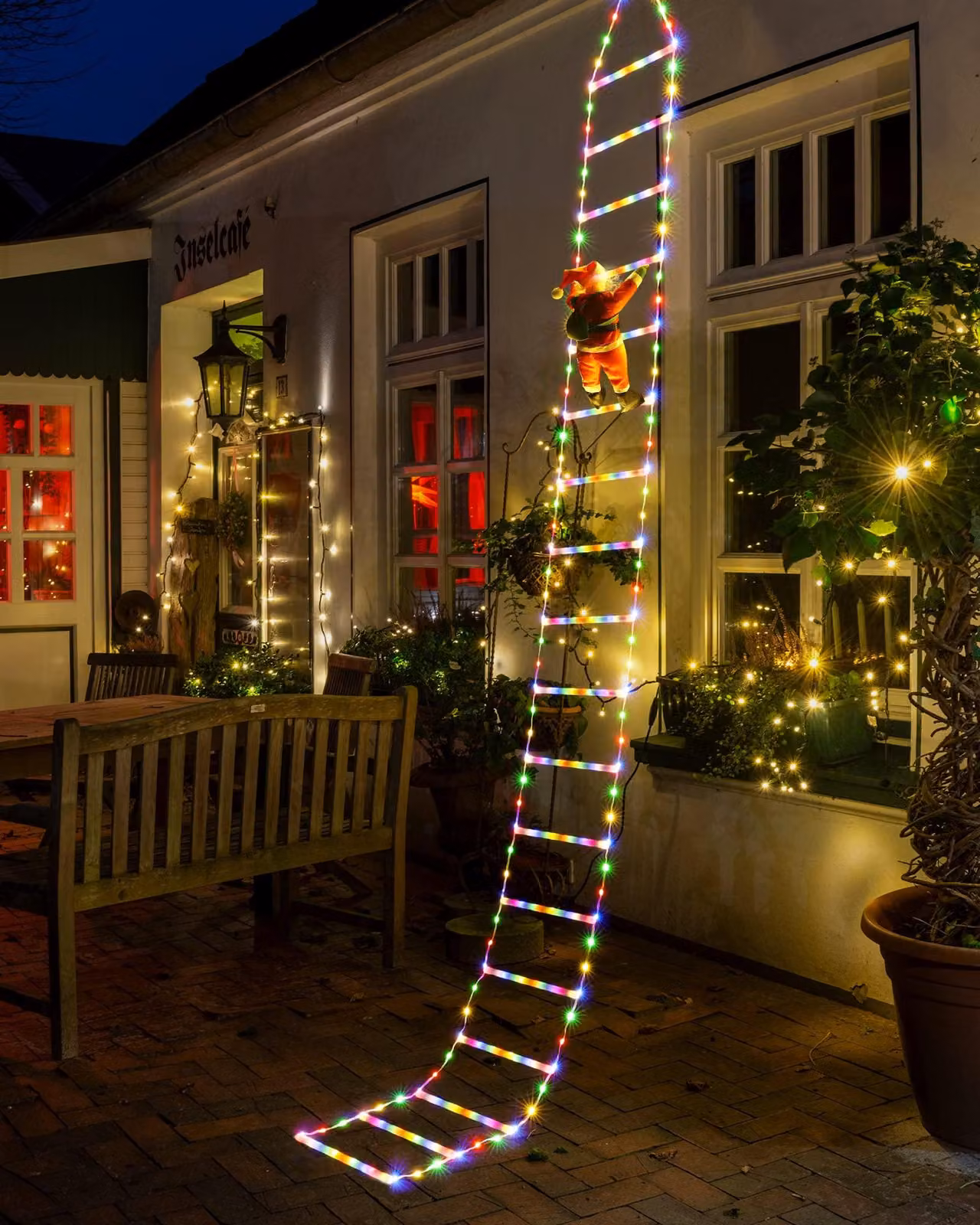 Catena luminosa a LED, lunghezza 3 metri, 338 LED, decorata con un omino di neve, 8 modalità di illuminazione, timer integrato