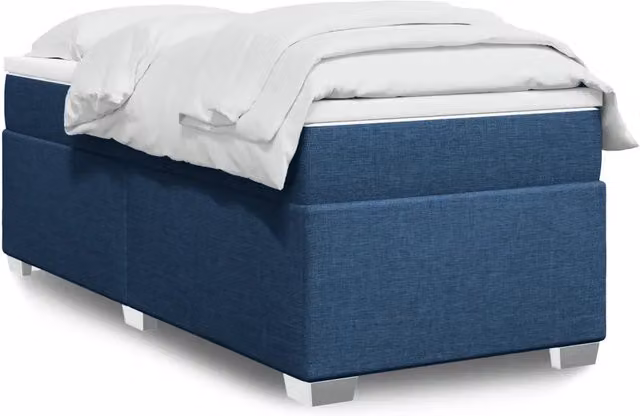 Giroletto a Molle con Materasso Blu 100x200 cm in Tessuto