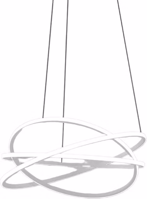 Lampada a Sospensione ATIA S/M Bianco in Alluminio LED 100W 7500lm 3000K Dimmerabile Taglio di Fase e Push - Gealuce
