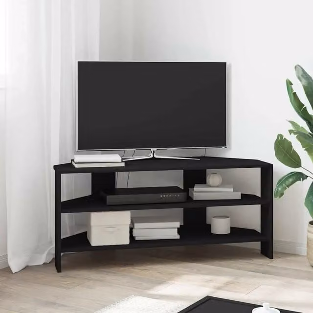 Mobile TV Angolare-Credenza per TV-Console TV Nero 102x40,5x45cm Legno multistrato