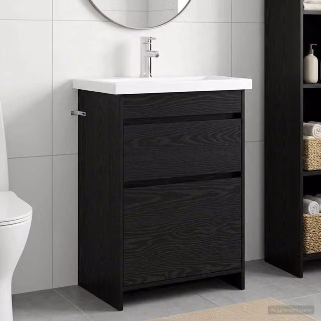 Set di mobili per il bagno Rovere Nero 61 x 40 x 84,5 cm 3404259