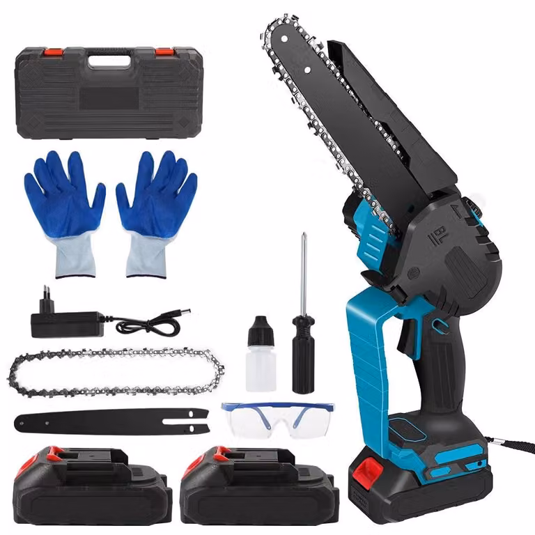 Mini motosega - troncatrice - sega a mano - motosega - 8 pollici - portatile - senza fili - 2000W - per giardinaggio