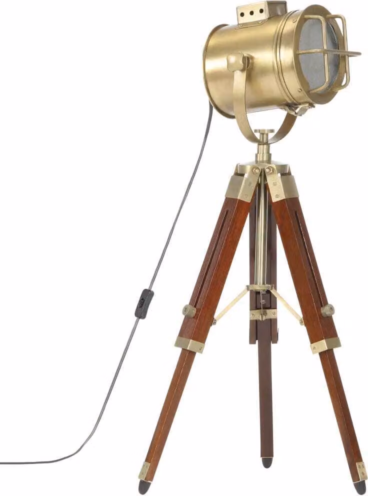 vidaXL Lampada da terra treppiede in legno massiccio di mango 69 cm