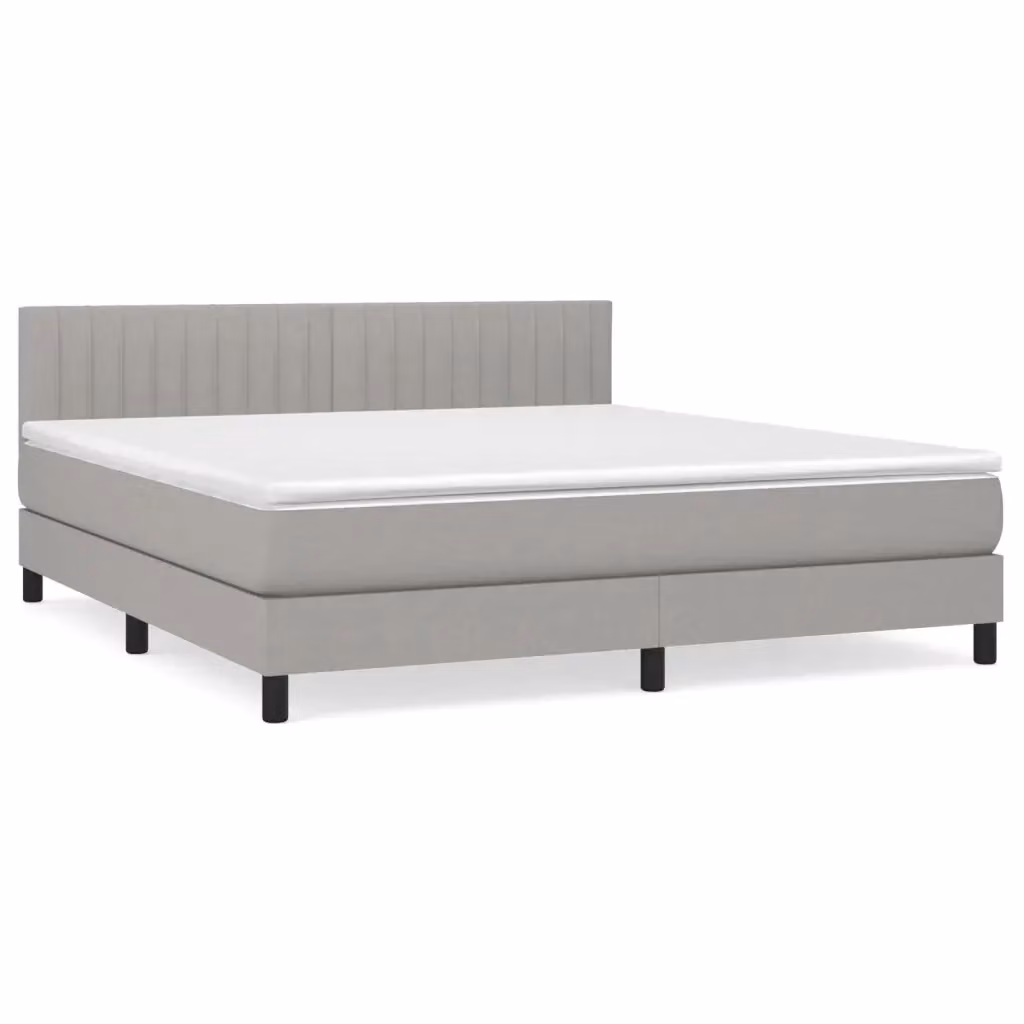 Letto Ibrido con Giroletto a Molle e Materasso vidaXL, Grigio Chiaro e Bianco, L/P/H: 160 x 200 x 203 cm – 2