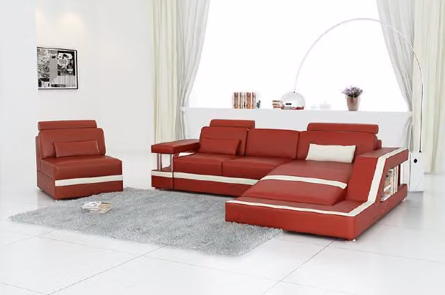LEDERSOFA XXL WOHNLANDSCHAFT GARNITUR ECKCOUCH LEDER GARNITUR mit USB POLSTER