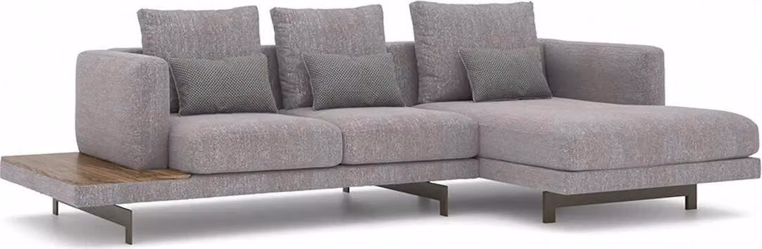 Wohnzimmer Garnitur Ecksofa L-Form Grau Sofa Couch Designer Polstermöbel