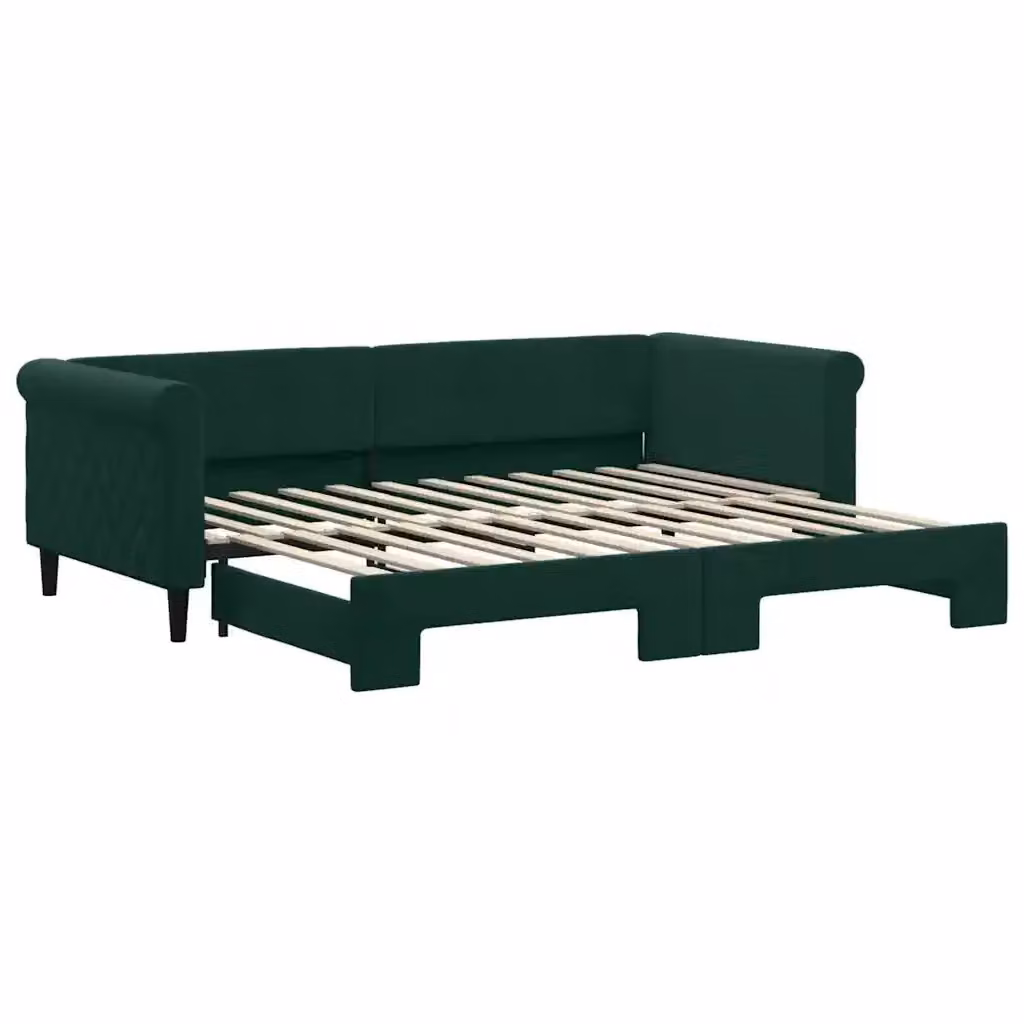 Divano Letto con Letto Estraibile vidaXL in Velluto Verde per Soggiorno e Camera da Letto L/P/H: 229 x 90 x 68 cm – 2