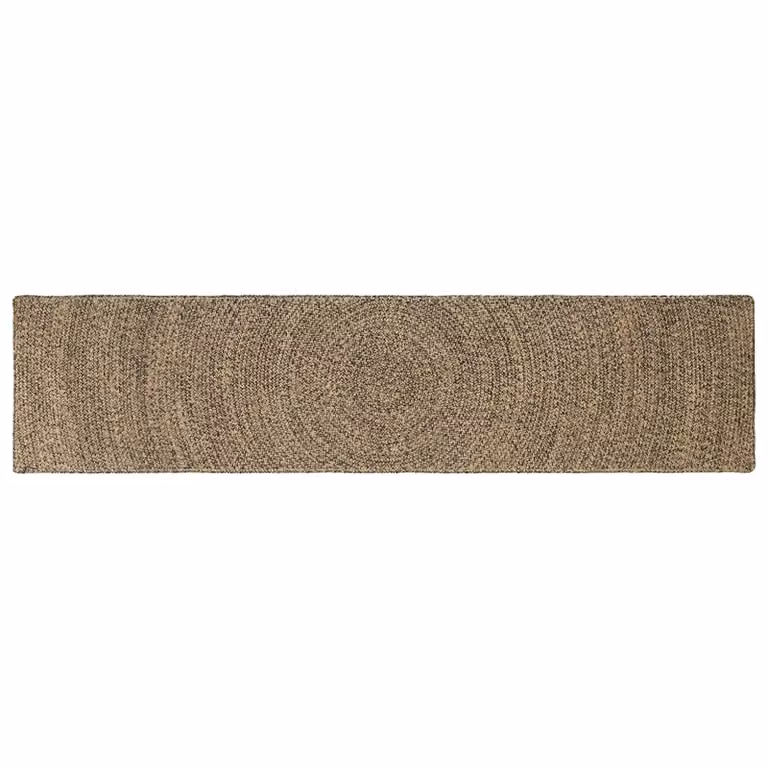 Tappeto da area moderno in juta vidaXL, rettangolare, beige e nero, L: 60 cm x P: 300 cm