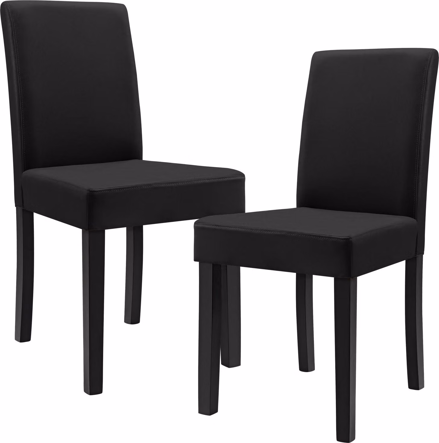 Sedia da pranzo 'Hamburg' set di 2 sedie imbottite in ecopelle gambe in legno nero