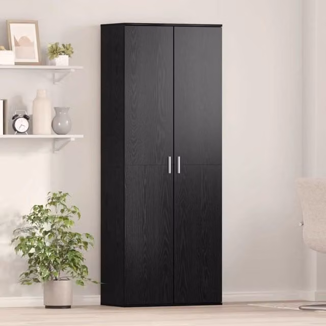 Credenza 70 x 33.5 x 180 cm Legno ingegnerizzato Rovere Nero 3365566