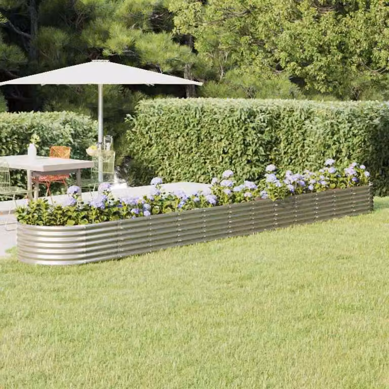 Letto rialzato da giardino vidaXL in acciaio zincato argento L: 512 cm, P: 80 cm, H: 36 cm
