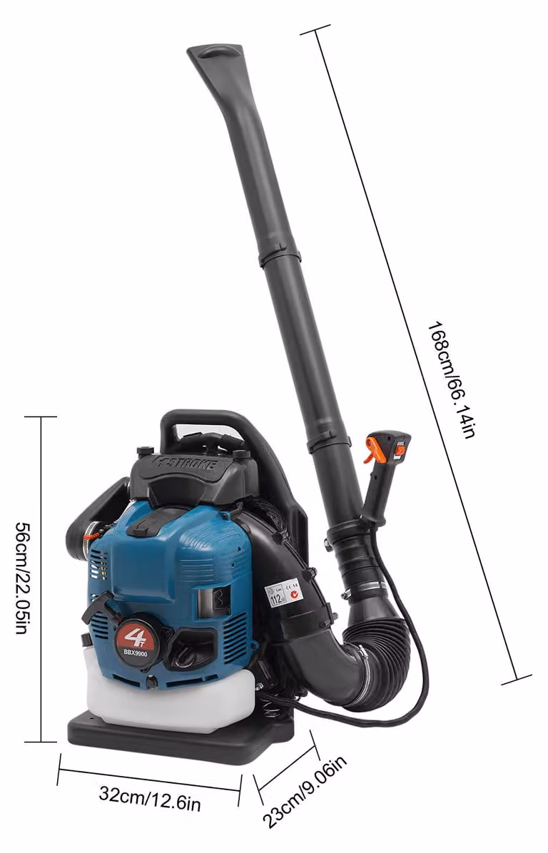 Zaino motosega a 4 tempi, alimentato a benzina - Potenza: 2,6 kW - Cilindrata motore: 75,6 cc