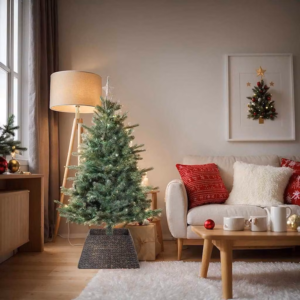 Maison Exclusive - Decorazione per albero di Natale, forma quadrata, colore nero, dimensioni 60 x 60 x 28 cm