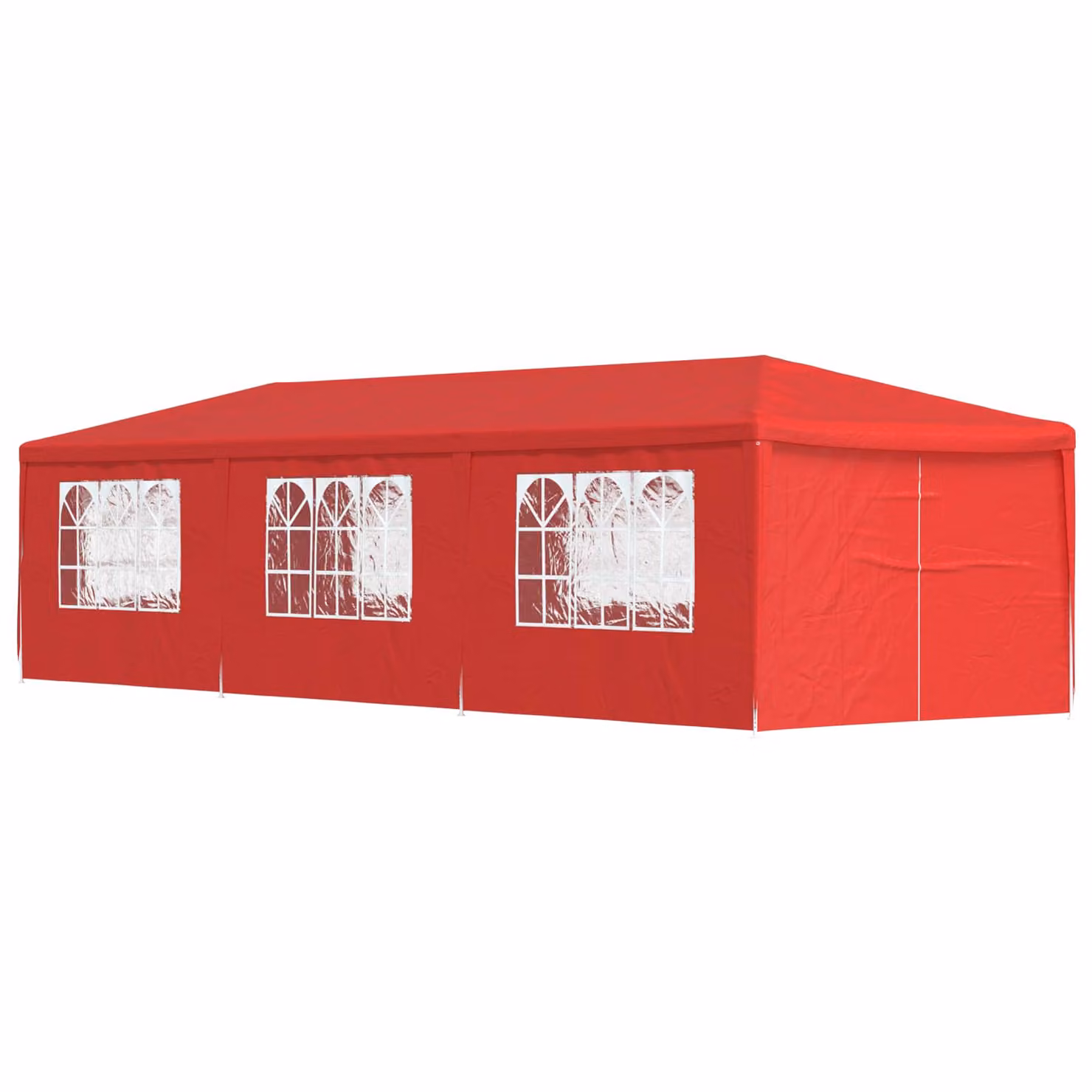 Tenda Party vidaXL in PE e Acciaio, Colore Rosso, L/P/H: 900 x 300 x 255 cm