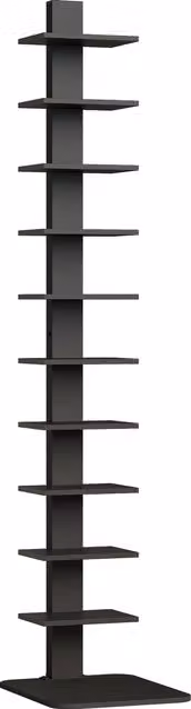 Libreria Moderna HOMCOM in Stile Industriale con 11 Ripiani, Colore Nero, L 34,5 cm x P 41,5 cm x H 163,5 cm