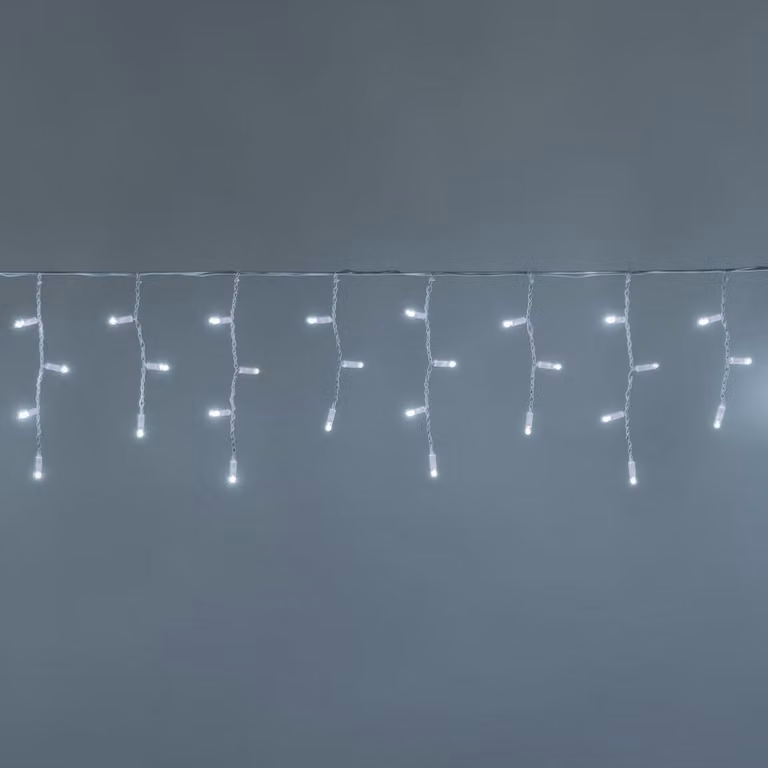Ghirlanda luminosa a stalattiti LED Xmas King 3,2 x 0,4 m, 56 SUPER-LED, collegabile, PROFI 230 V, per esterni, ghiaccioli bianco freddo