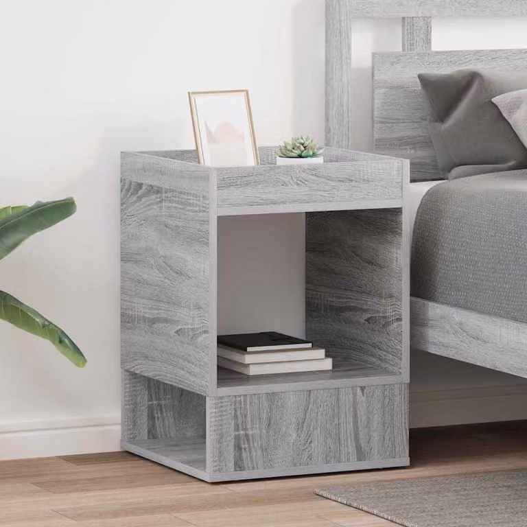 Set di 2 tavolini moderni vidaXL in colore grigio, L/P/H: 40 x 40 x 56 cm