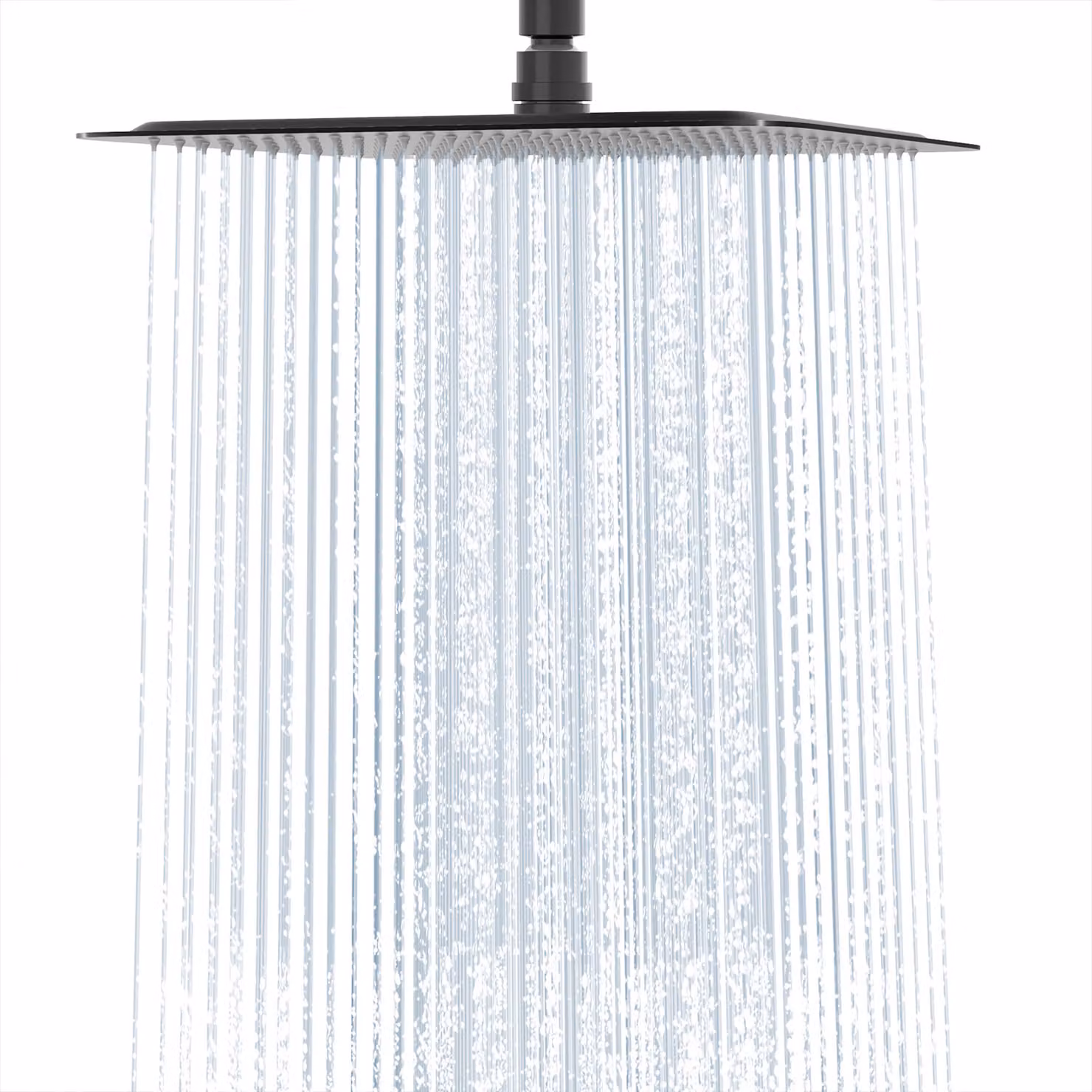 Rainsworth 30x30 cm doccia a pioggia in acciaio inox, soffione con ugelli anticalcare, tecnologia a iniezione d'aria soffione doccia a pioggia, nero