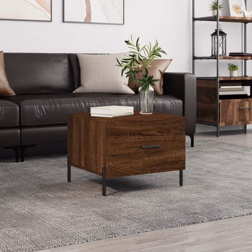 Maison Exclusive - Tavolino marrone effetto rovere 50x50x40 cm Materiale ligneo