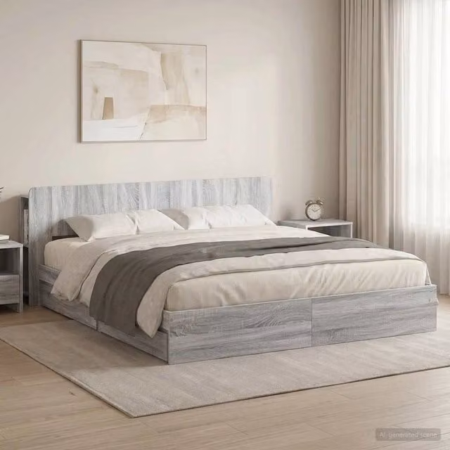 Telaio del letto con storage Sonoma grigio 180 x 200 cm 3433601