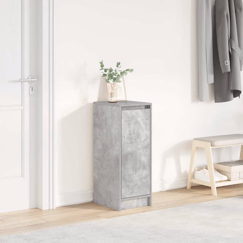 Scarpiera moderna vidaXL in legno grigio opaco con ante a battente, L/P/H: 29,5 x 34 x 76 cm