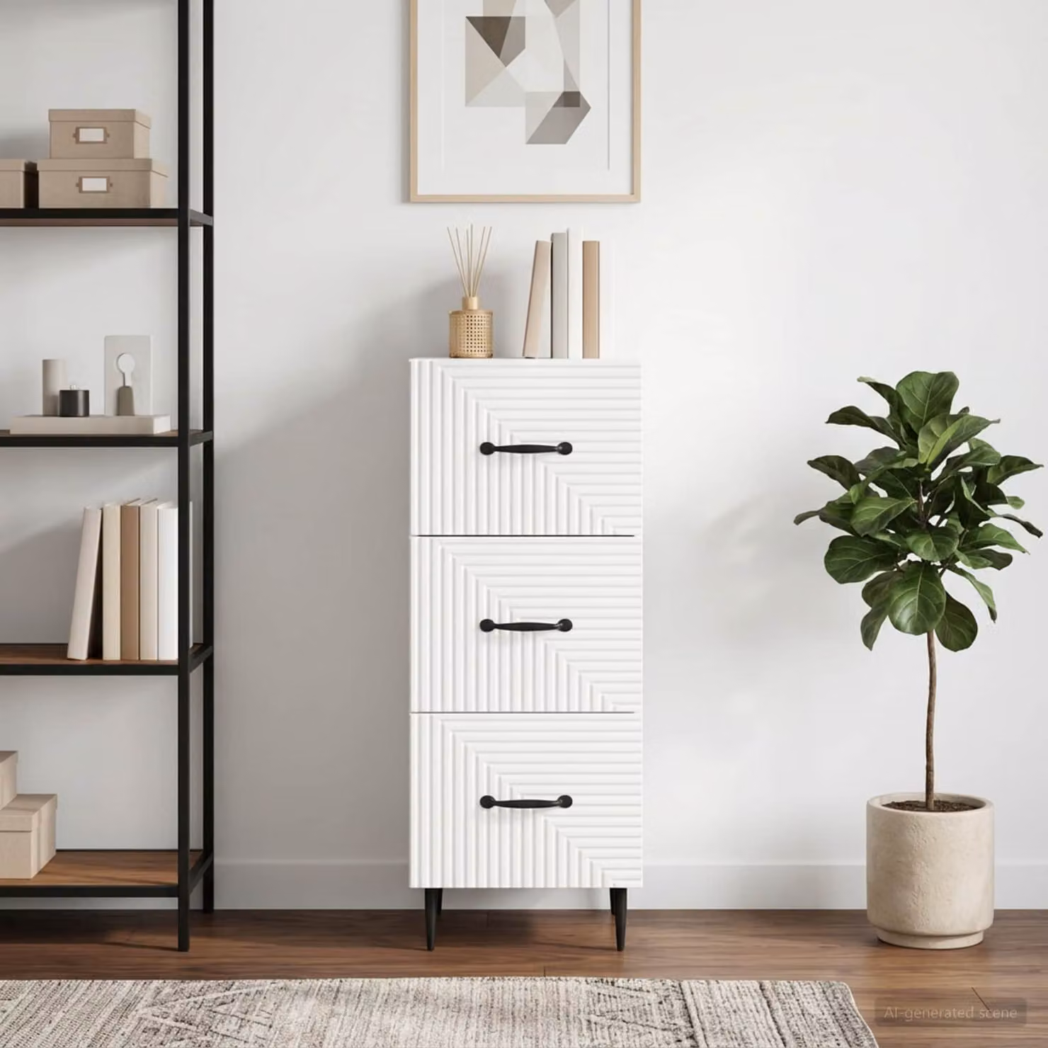 Carrello mobile con cassetti vidaXL bianco moderno L/P/H: 33 x 34,5 x 89,5 cm