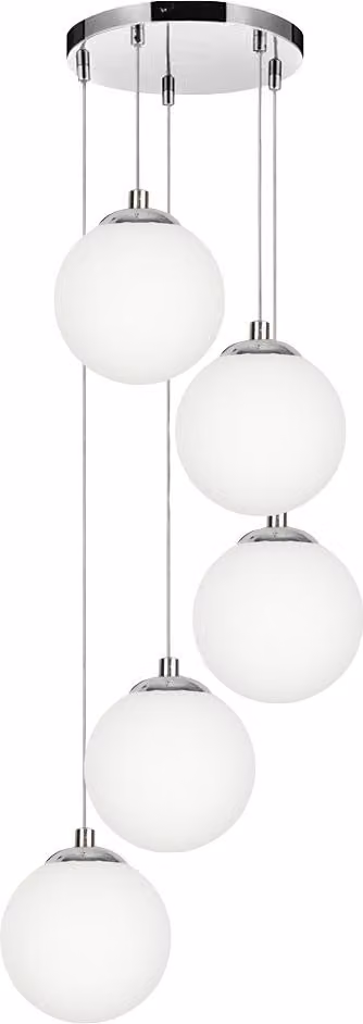 Lampada A Sospensione In Cromo Lampada In Vetro Sfera Bianca Led Lepe 13-570