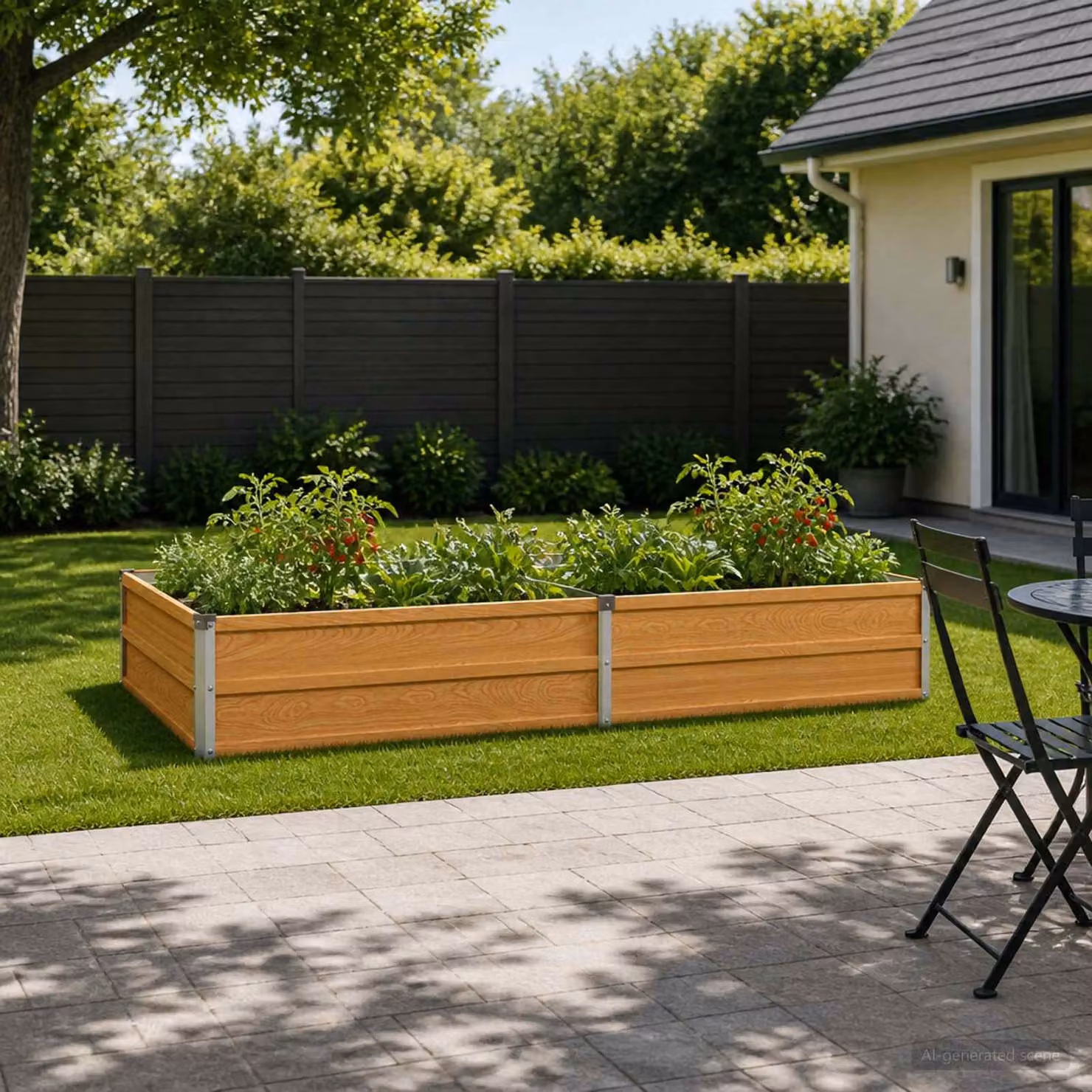 Letto rialzato da giardino vidaXL in metallo Corten marrone L: 160 cm, P: 80 cm, H: 24 cm