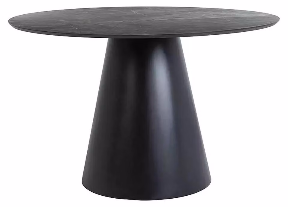 Tavolo da pranzo FURNLUX, modello Angel, grigio e nero, 120 cm / Colore principale: Grigio / Dimensioni: 120 x 76 x 120 cm