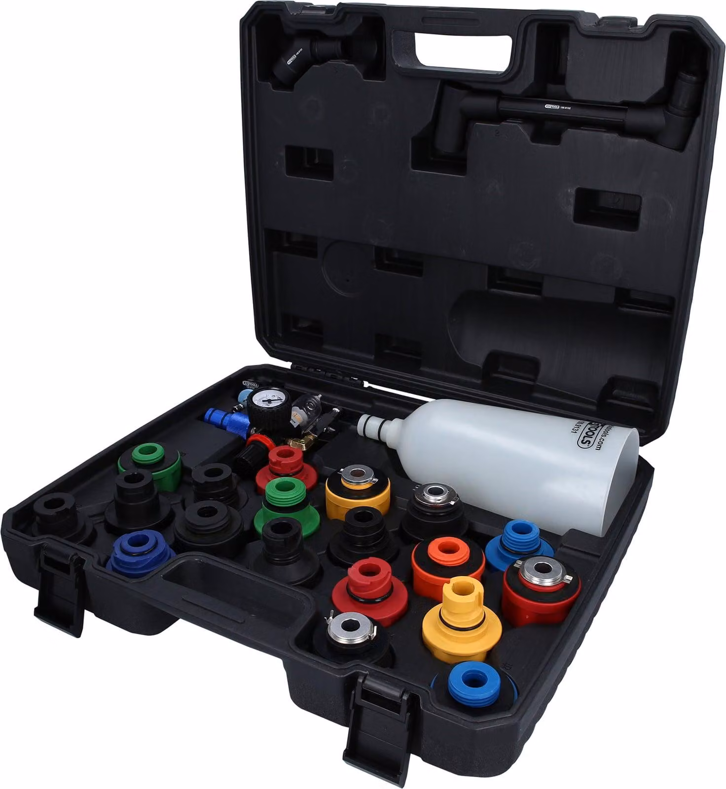 KS TOOLS MASTER Set di imbuti per il riempimento dell'olio con braccio angolare rotante 24 pezzi - 150.9130