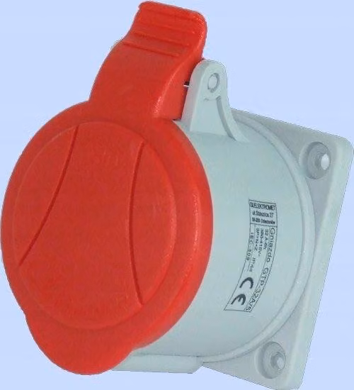 ELEKTROMET | Presa Da Pannello 32A 4P - Rossa - IP54 - Struttura Resistente - Installazione Facile
