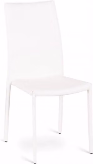 4x Sedia in similcuoio e metallo bianco Kitty STS