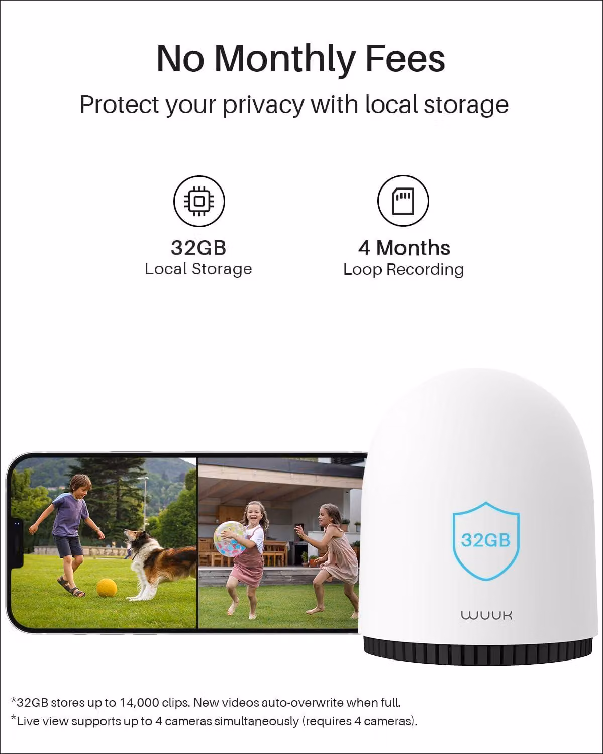 Telecamera da esterno wireless - Telecamera di sicurezza - Telecamera per esterni - Telecamera Wi-Fi - Telecamera intelligente - Set da 4 pezzi