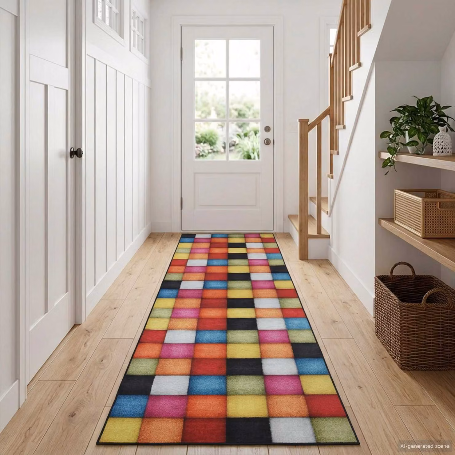 Tappeto Runner vidaXL LESAKA multicolore con motivo geometrico a diamante, L 300 x P 50 cm