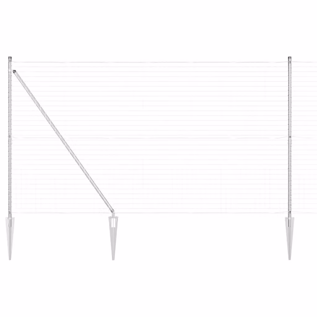 Recinzione vidaXL in acciaio zincato argento per installazione interrata, L: 10 m, H: 1,6 m – 2