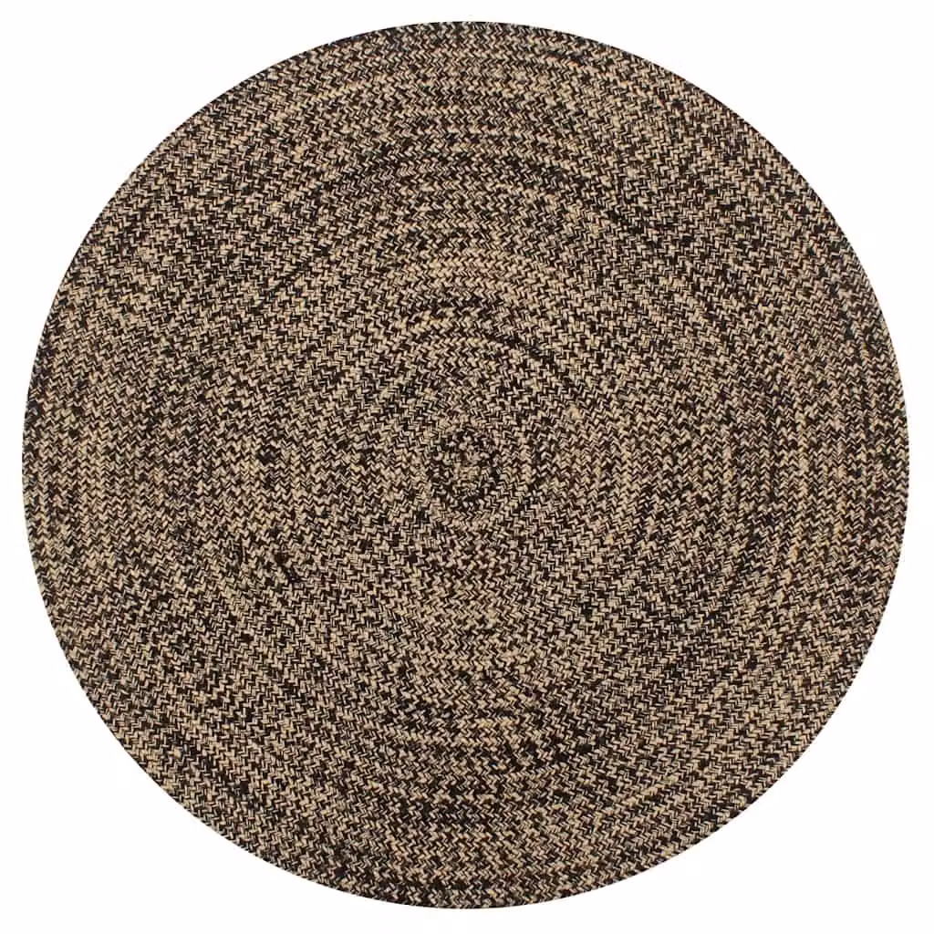 vidaXL Tappeto fatto a mano in iuta nero e natura 90 cm