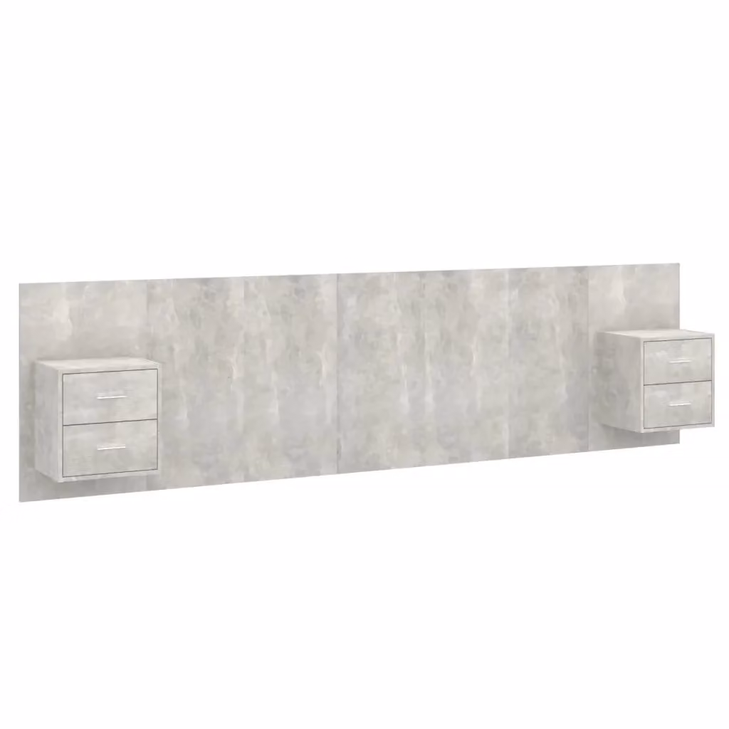 vidaXL Testiera Letto con Comodini Integrati in Legno Multistrato Grigio – 2