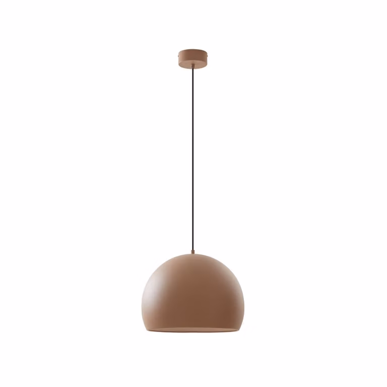 Lucande LED a sospensione Lythara, marrone, Ø 40 cm, alluminio