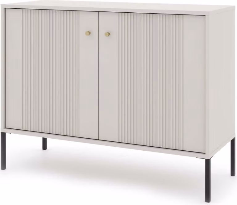 FURNLUX Credenza Iseo Beige E Nero 104cm / Colore principale: Grigio / Dimensioni: 104 x 79 x 39 cm