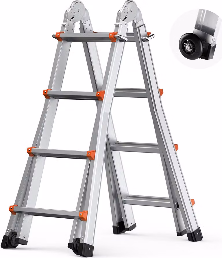 Scala telescopica Scala a gradini a telaio Scala pieghevole Scala di prolunga 4m 150kg