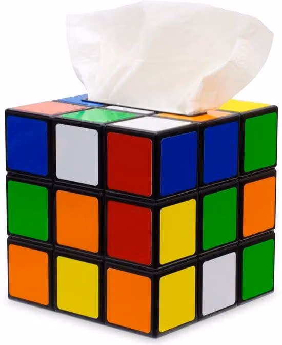 Portafazzoletti a forma di cubo puzzle in plastica