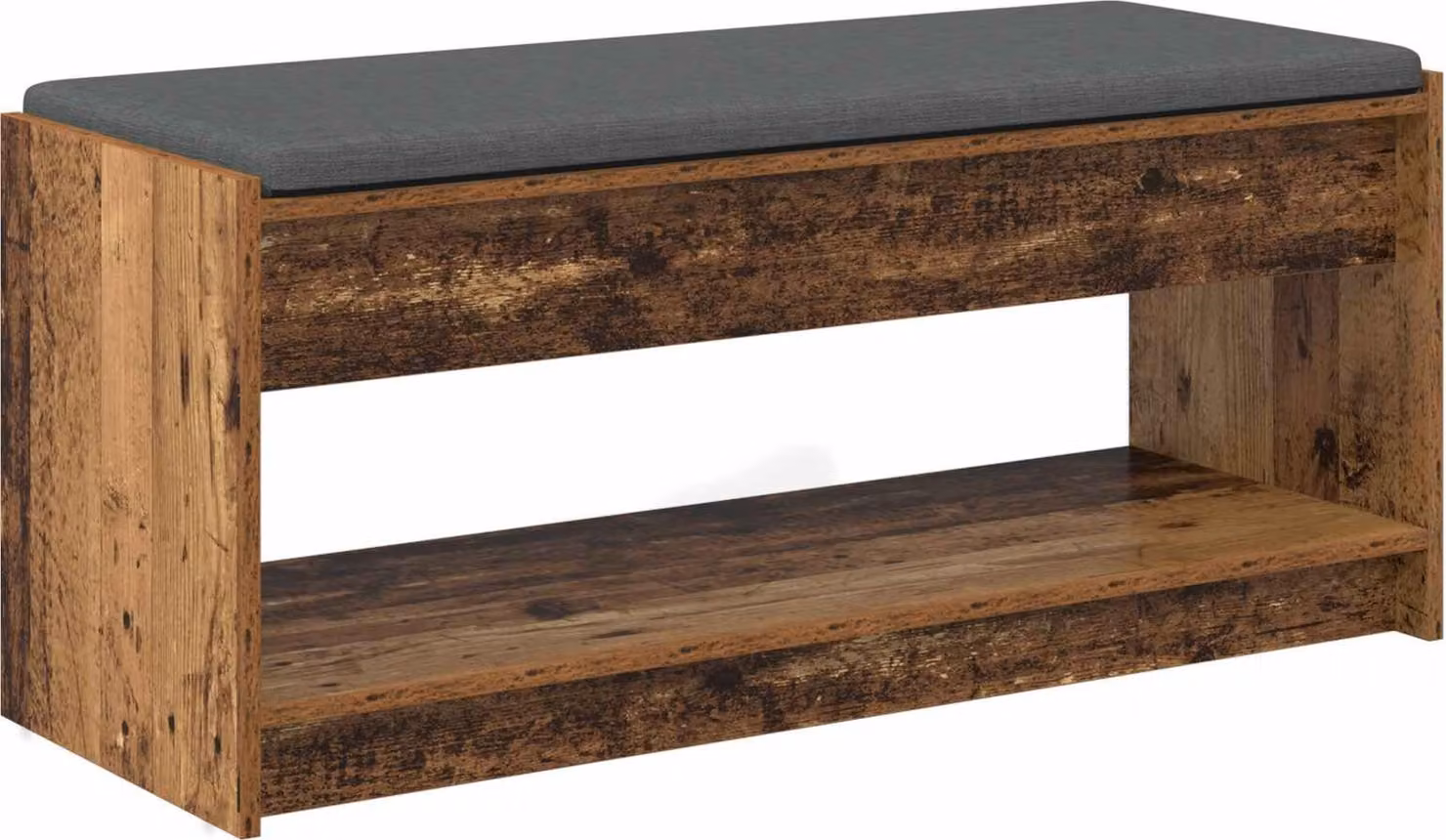 Panca per ingresso con cuscino Legno vecchio 103 x 38 x 45 cm