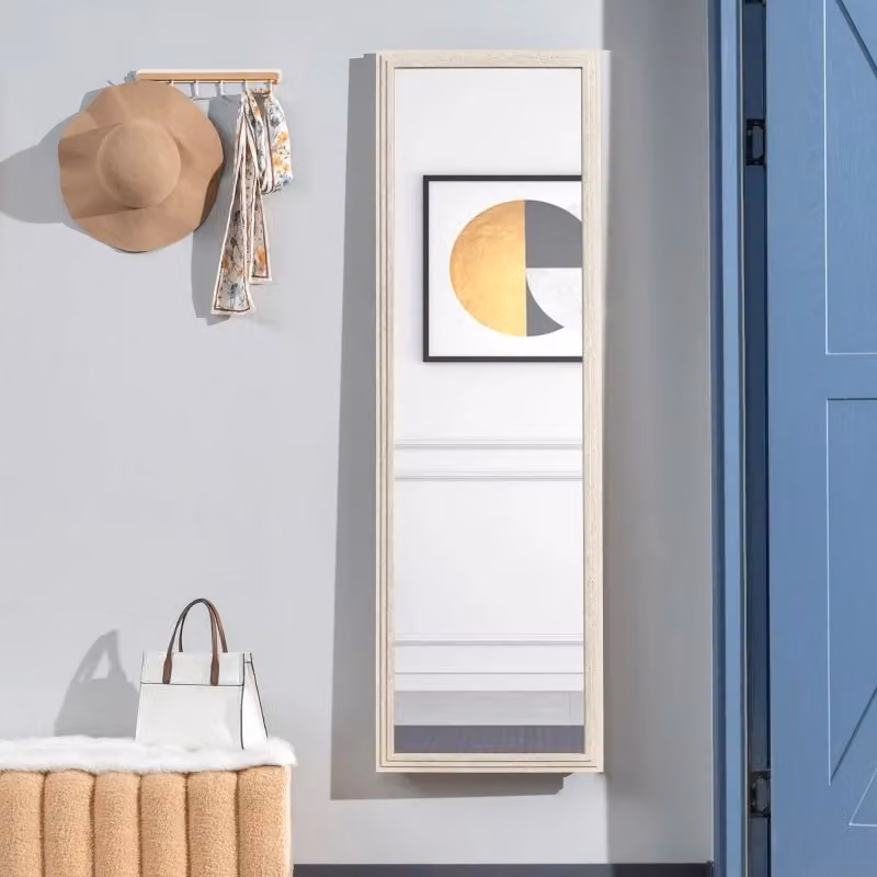 Specchio intero WISHDOR moderno con cornice rettangolare, bianco, L: 160 cm, P: 50 cm – 2