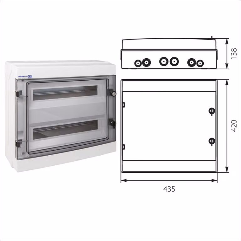 Quadro elettrico Ap RH Scatola portafusibili Quadro di distribuzione stagno ELEKTRO-PLAST Smoke