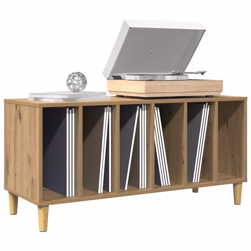 Mobile Porta Dischi in Rovere e Multistrato Marrone Design In L/P/H: 100 x 38 x 48 cm CFW9530718 – 2