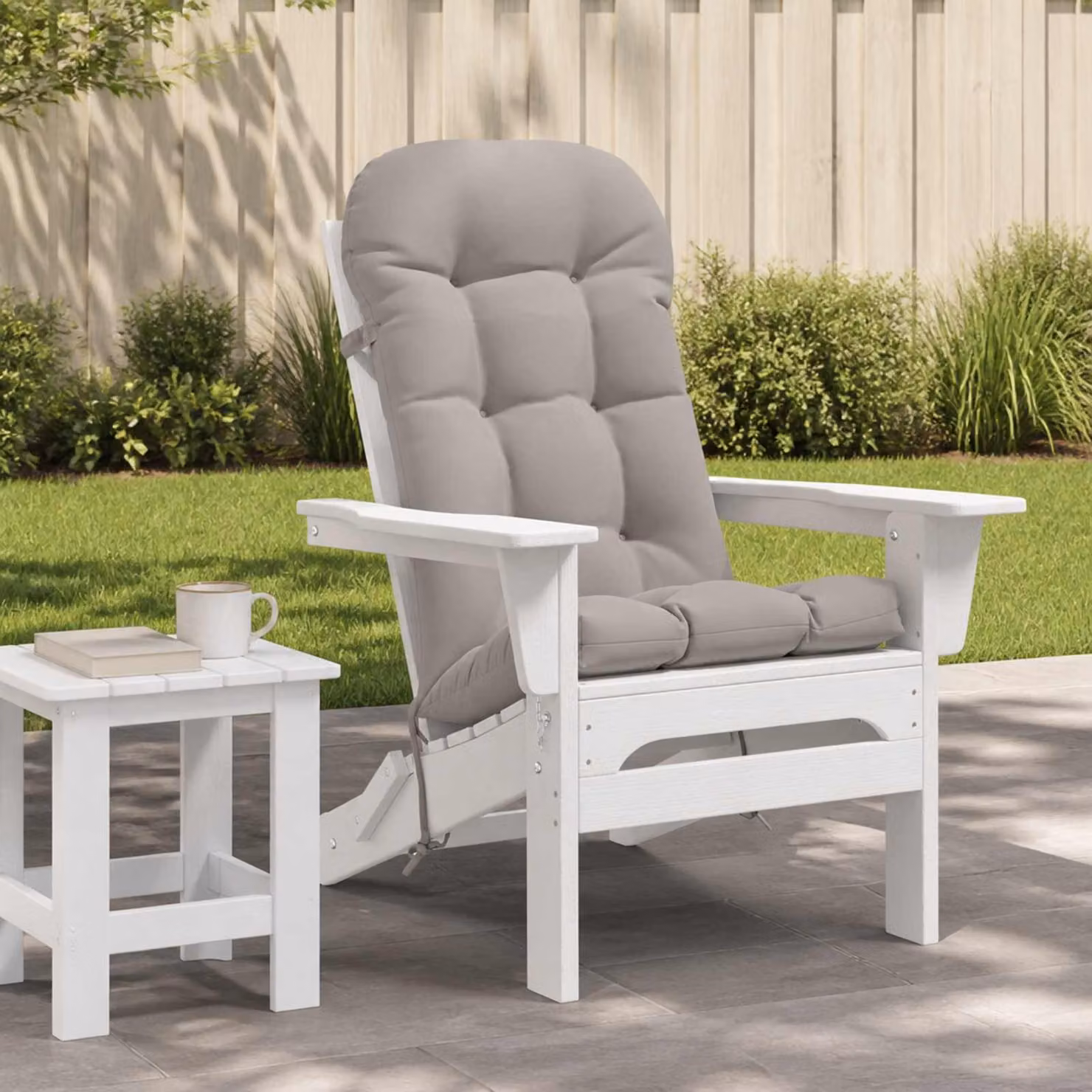 Cuscino per Lounger Sole vidaXL PUTTEN Grigio in Poliestere Resistente ai Raggi UV