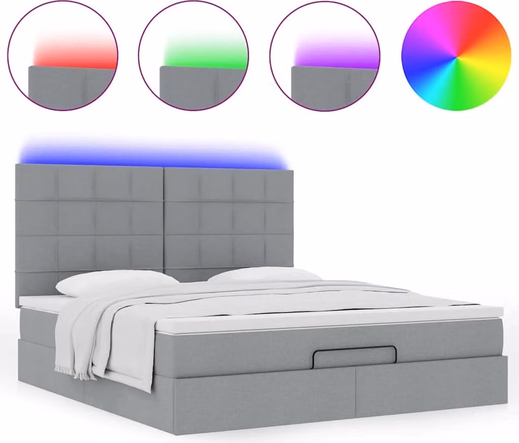 Struttura Letto Pouf con Materasso 160x200 cm in Tessuto