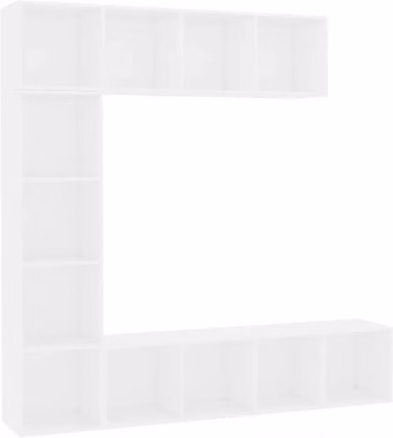 Set Mobili Libreria/Porta TV 3 pz | Armadietto TV | Mobile Porta TV Bianco 180x30x180 cm