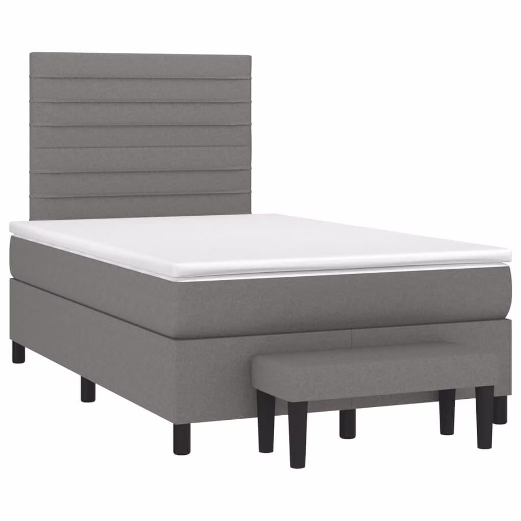 Maison Exclusive - Letto boxspring con materasso grigio scuro 120x190 cm Tessuto